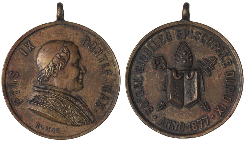 MEDAGLIE - PAPALI - Pio IX (1866-1870) - Medaglia 1877 - 50° Anniversario Consac...