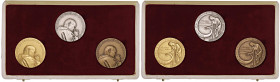 MEDAGLIE - PAPALI - Giovanni Paolo II (1978-2005) - Trittico 1989 A. XI - MULIERIS DIGNITATEM AU-AG-BT Opus: Petrassi Ø 44AU917 gr. 54, AG986 gr. 38 -...
