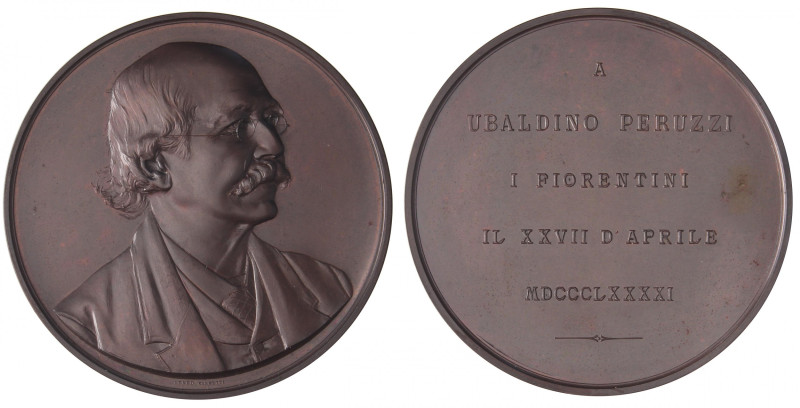 MEDAGLIE - PERSONAGGI - Ubaldino Peruzzi (deputato) (1822-1891) - Medaglia 1891 ...