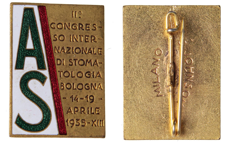 MEDAGLIE - FASCISTE - Distintivo 1935 A. XIII - Bologna, congresso di stomatolog...