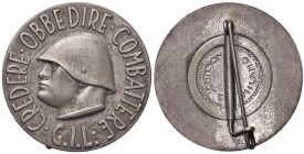 MEDAGLIE - FASCISTE - Spilla GIL MB Ø 38CREDERE-OBBEDIRE-COMBATTERE Testa elmata del Duce a s.
 CREDERE-OBBEDIRE-COMBATTERE Testa elmata del Duce a s...