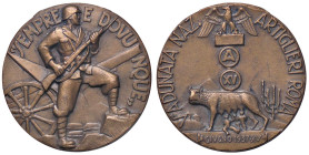 MEDAGLIE - FASCISTE - Medaglia 1937 A. XV - V Adunata Nazionale Artiglieri - Roma Cas. XV/85 AE Opus: Affer Ø 30 Appiccagnolo rimosso
 Appiccagnolo r...