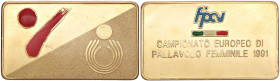 MEDAGLIE - REPUBBLICA - Medaglia 1991 - Europei di volley femminili MD mm 31x55
 mm 31x55 - 
qFDC