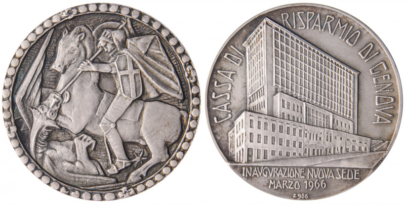 MEDAGLIE - VARIE - Medaglia 1966 - Genova, cassa di risparmio (AG g. 89,11) Ø 60...
