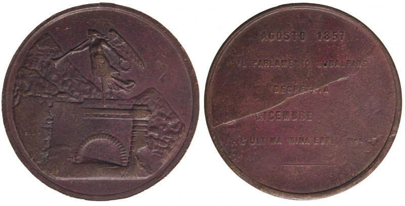 MEDAGLIE - VARIE - Medaglia 1857 - A ricordo del traforo del Frejus AE Ø 61
qBB...