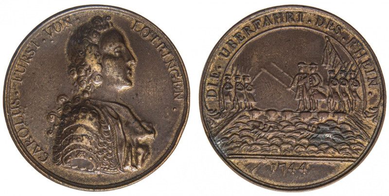 MEDAGLIE ESTERE - GERMANIA - Medaglia 1744 - Principe Carolus von Lotringen AE Ø...