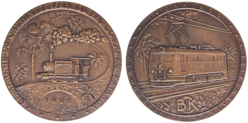 MEDAGLIE ESTERE - KATANGA - Medaglia 1956 - Ferrovia AE Ø 85In scatola
 In scat...