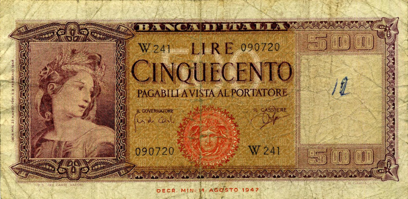 CARTAMONETA - BANCA d'ITALIA - Repubblica Italiana (monetazione in lire) (1946-2...