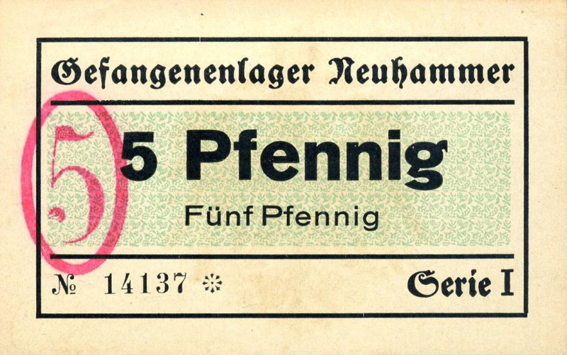CARTAMONETA - PRIGIONIERI DI GUERRA - 5 Pfennig Neuhammer
FDS