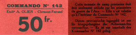 CARTAMONETA - PRIGIONIERI DI GUERRA - Seconda Guerra Mondiale Campi per prigionieri - 50 Franchi Commando Olier R n. 142
 n. 142 - 
FDS