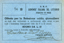 CARTAMONETA - MONETAZIONE D'EMERGENZA - 10 Lire Fascio di Pisa, Gioventù Italiana del Littorio R
qFDS