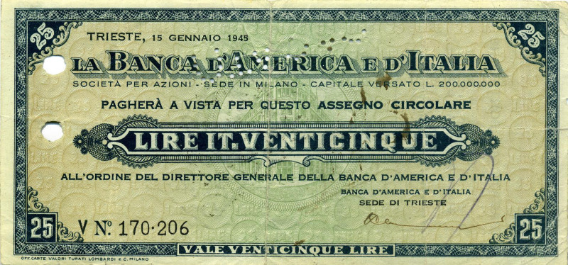 CARTAMONETA - MONETAZIONE D'EMERGENZA - Assegni a taglio fisso nella RSI (21/09/...