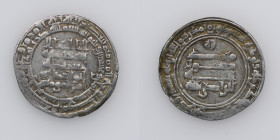 Abbasid.al-Radi (322-329) with heir Abu’l-Fadl. AR dirham (23mm, 2,67g). Madinat al-Salam, AH328. Tiesenhausen, № 2434; SICA 4, # 1179-1182; Album 255...