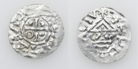 Czechia. Bohemia. Boleslav II. 967-999. AR Denar (19mm, 1.01g). Prague mint. +BOLEZLAV D{VX], cross with annulet in one angle, pellet in three angles ...