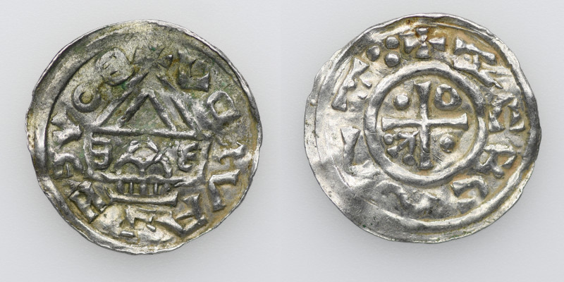 Czechia. Boleslav III 999-1002/3. AR Denar (20mm, 0.95g). +BOLEZLAVSDV, temple f...