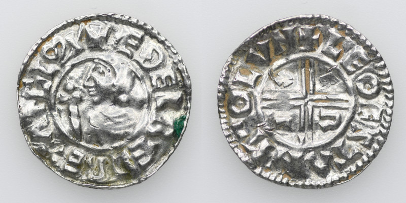 England. Aethelred II 978-1016. AR Penny (20mm, 1.51g, 9h). Crux type (BMC iiia,...