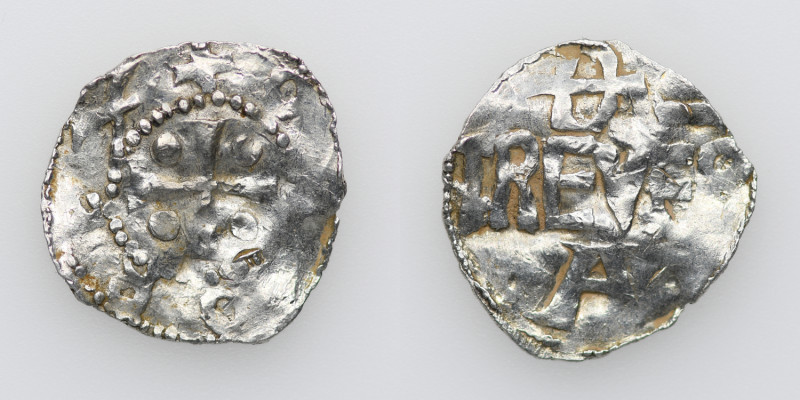 Germany. Archdiocese of Trier. Otto III 983-1002. AR Denar (18mm, 1.29g). Trier ...