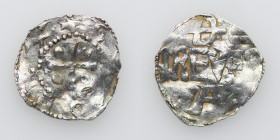 Germany. Archdiocese of Trier. Otto III 983-1002. AR Denar (18mm, 1.29g). Trier mint. +O[TT]O REX, cross, pellets in each angle / B / TREVER / A, in t...