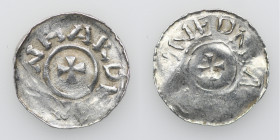 Germany. Duchy of Saxony. Bernhard I 973-1011. AR Denar (19mm, 1.36g). Bardowick (or Lüneburg or Jever?) mint. [BER]NHARDV[___], small cross pattee / ...