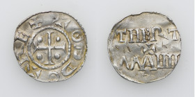 Germany. Duchy of Saxony. Otto III 983-1002. AR Denar (18mm, 1.57g). Dortmund mint. +ODDO+REX, cross with pellet in each angle / THERT / + / MANN[I], ...