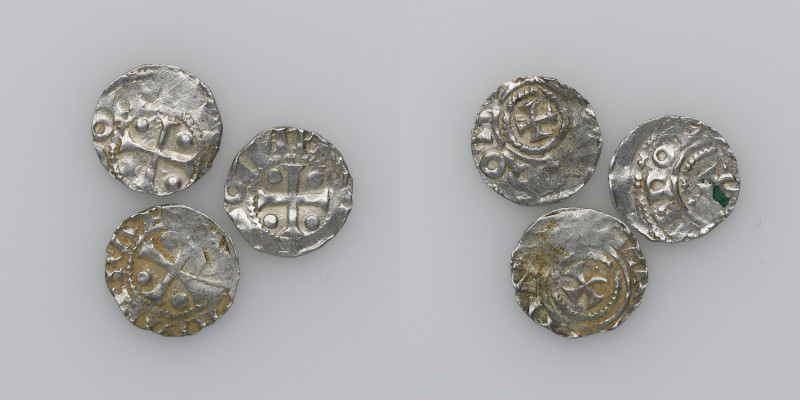 Germany. (Group of three). Saxony. Otto III 983-1002. AR Denar (17mm, 1.33g). Do...