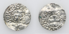 Germany. Swabia. Otto III 983-1102. AR Denar (19mm, 0.99g). Strasbourg mint. +[OT]T[O I]MP, lilly / AR[GENTIN]A, cross with crosier in one angle. Dbg....