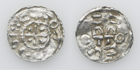 Germany. Swabia. Esslingen. Otto I - Otto III 936 - 1002. AR Denar (19mm, 0.82g). [•OTTO •SI⸪C+], cross with pellet in each angle / OTTO, cross writte...