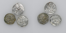 Germany. (Group of three). Swabia. Esslingen. Otto I - Otto III 936 - 1002. AR Denar (19mm, 1.34g). [•OTTO •SI⸪C+], cross with pellet in each angle / ...