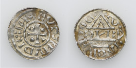 Germany. Duchy of Bavaria. Heinrich IV (II) 1002-1009. AR Denar (18mm, 1.64g). Regensburg mint; moneyer Cnc. +CVSINVDICEH, cross with wedge in one ang...