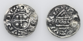 Germany. Bavaria. Heinrich III 983-985. AR Denar (20mm, 0.94g). Regensburg mint; moneyer Sigi. •H[_]NRICVSDVX, cross with one pellet in each angle / R...