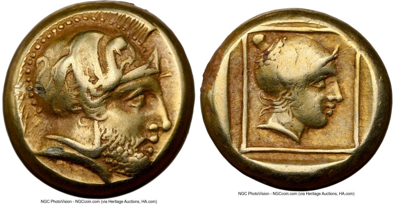 LESBOS. Mytilene. Ca. 412-378 BC. EL sixth-stater or hecte (10mm, 2.59 gm, 2h). ...