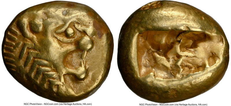 LYDIAN KINGDOM. Alyattes or Walwet (ca. 610-546 BC). EL third-stater or trite (1...