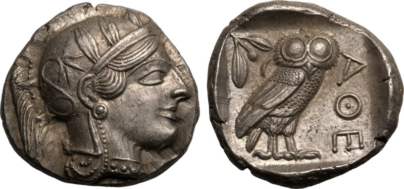 ANCIENT GREECE. ATTICA, ATHENS. 
Silver Tetradrachm, circa 454-440 BC. 
Obv: h...