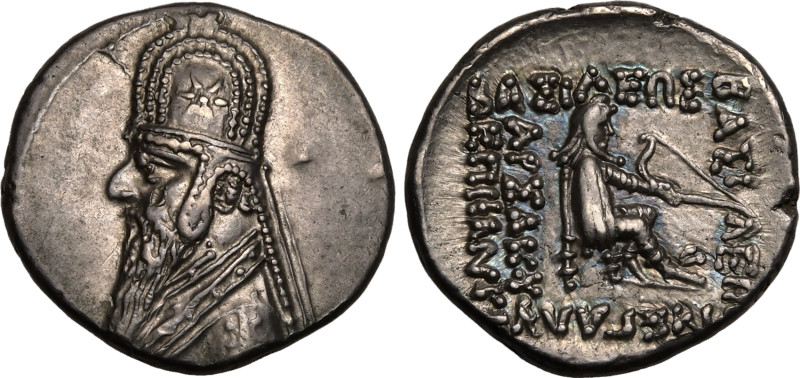 ANCIENT GREECE. KINGDOM OF PARTHIA. Mithradates II. 
Silver Drachm, circa 96-92...