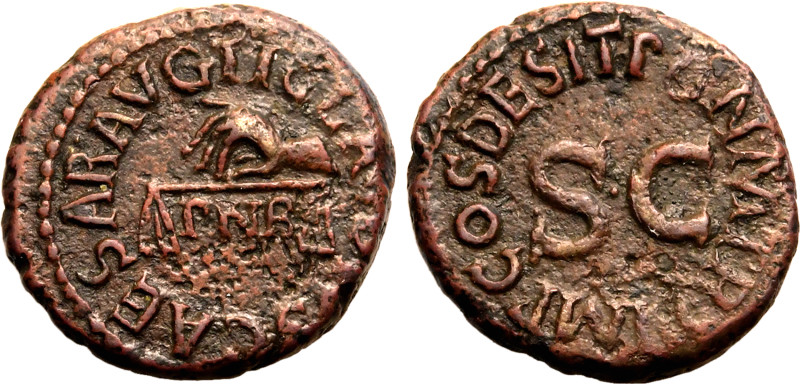 ROMAN EMPIRE. Claudius. 
Bronze Quadrans, AD 41. Rome. 
Obv: TI CLAVDIVS CAESA...