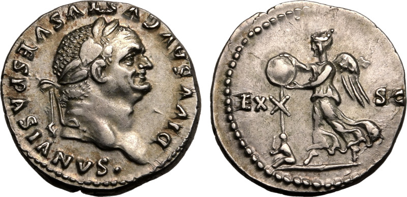 ROMAN EMPIRE. Divus Vespasian. 
Silver denarius, AD 80-81. Rome. 
'Judaea Capt...