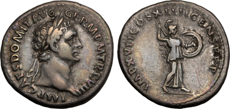 ROMAN EMPIRE. Domitian. 
Silver Denarius, AD 88-89. Rome. 
Obv: IMP CAES DOMIT...