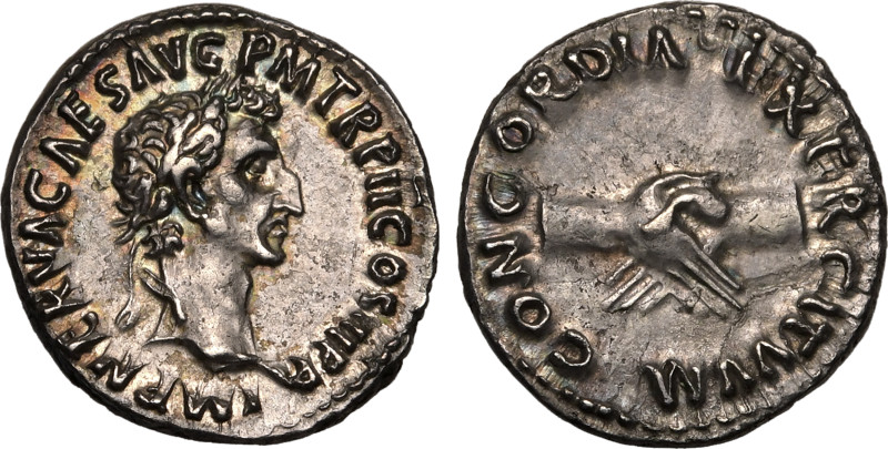 ROMAN EMPIRE. Nerva. 
Silver Denarius, AD 97. Rome. 
Obv: IMP NERVA CAES AVG P...