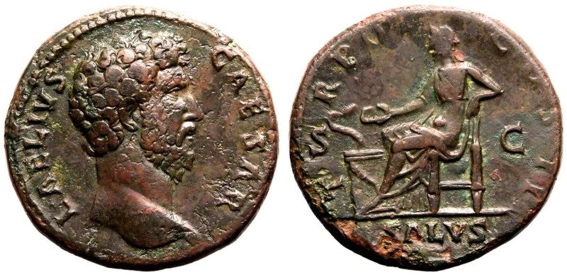 ROMAN EMPIRE. Aelius (adopted son of Hadrian, Caesar). 
Bronze Sestertius, AD 1...