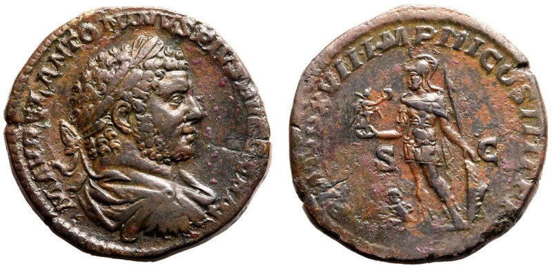 ROMAN EMPIRE. Caracalla. 
Bronze Sestertius, AD 214. Rome. 
Obv: M AVREL ANTON...