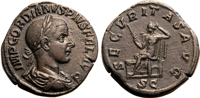 ROMAN EMPIRE. Gordian III. 
Bronze Sestertius, AD 241. Rome. 
Obv: IMP GORDIAN...