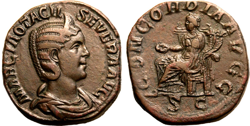 ROMAN EMPIRE. Otacilia Severa (wife of Philip I). 
Bronze Sestertius, AD 246. R...