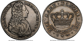 Christian VI Krone (4 Mark) 1731-CW AU55 NGC, Copenhagen mint, KM537, Dav-1294. A splendid representative from the Danish Crown-sized series, with a r...