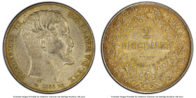 Frederik VII 2 Rigsdaler 1855 FK-VS MS61 PCGS, Copenhagen mint, KM761.2. A highly detailed reverse complimented by original mint luster enhance the de...