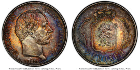 Christian IX 2 Kroner 1875-HC/CS AU55 PCGS, Copenhagen mint, KM798.1. Pleasing rainbow toning encrusts this piece. HID09801242017 © 2024 Heritage Auct...