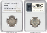 Russian Duchy. Nicholas II Markka 1893-L MS64 NGC, Helsinki mint, KM3.2. HID09801242017 © 2024 Heritage Auctions | All Rights Reserved