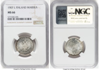 Russian Duchy. Nicholas II Markka 1907-L MS66 NGC, Helsinki mint, KM3.2. Brilliant and virtually free of discernible handling. HID09801242017 © 2024 H...