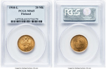 Russian Duchy. Nicholas II gold 20 Markkaa 1910-L MS65 PCGS, Helsinki mint, KM9.2. HID09801242017 © 2024 Heritage Auctions | All Rights Reserved