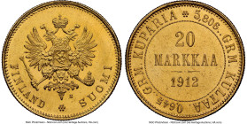 Russian Duchy. Nicholas II gold 20 Markkaa 1912-S MS64 NGC, Helsinki mint, KM9.2. HID09801242017 © 2024 Heritage Auctions | All Rights Reserved