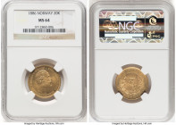 Oscar II gold 20 Kroner 1886 MS64 NGC, Kongsberg mint, KM355. HID09801242017 © 2024 Heritage Auctions | All Rights Reserved